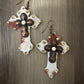 Animal Print Cross Earrings
