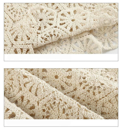 Vintage Embroidery Hollow Out Crochet Knit Vest - Southern Sassy Boutique