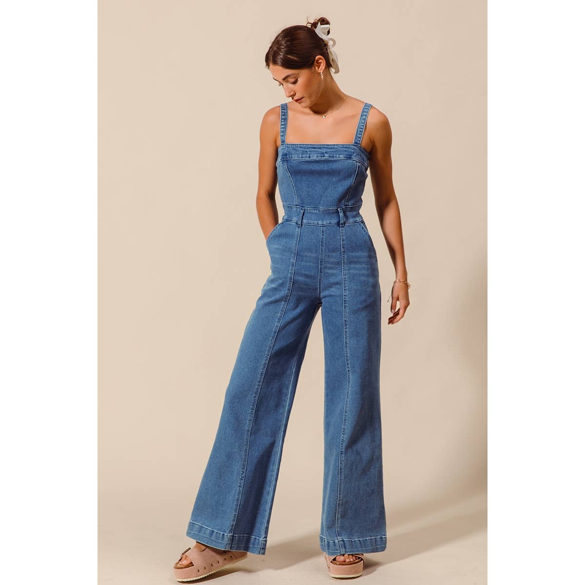 Washed Denim Jumpsuit