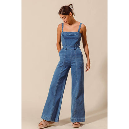 Washed Denim Jumpsuit