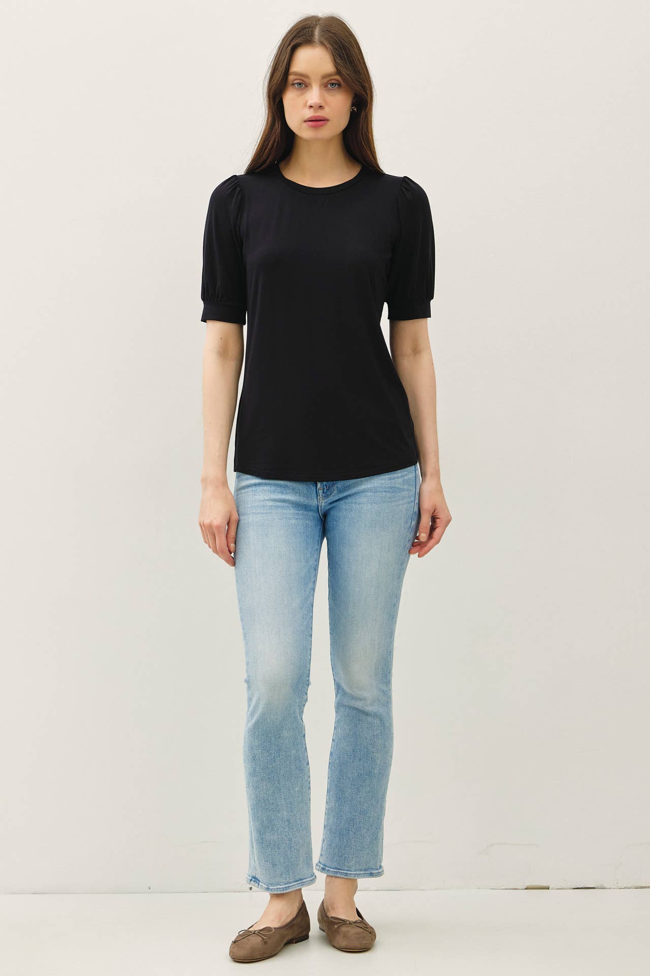 BAMBOO/MODAL ULTRA SOFT VOLUME SLEEVE BASIC TOP