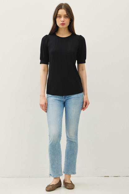 BAMBOO/MODAL ULTRA SOFT VOLUME SLEEVE BASIC TOP