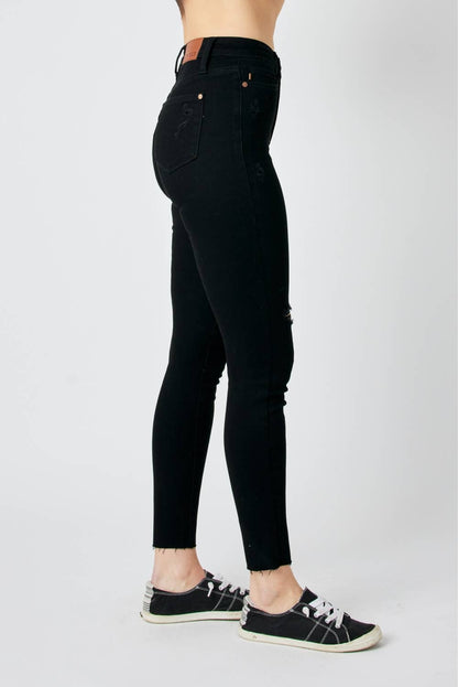 HW Heavy Destroy Raw Hem Skinny