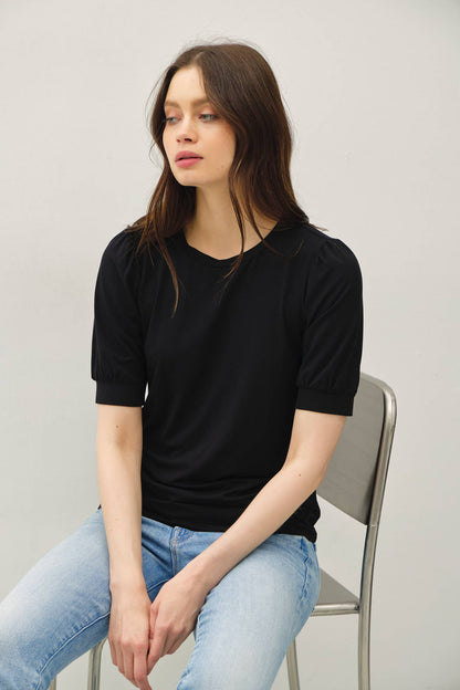 BAMBOO/MODAL ULTRA SOFT VOLUME SLEEVE BASIC TOP
