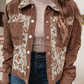 Ribbed Retro Floral Patchwork Shirt Style Jacket