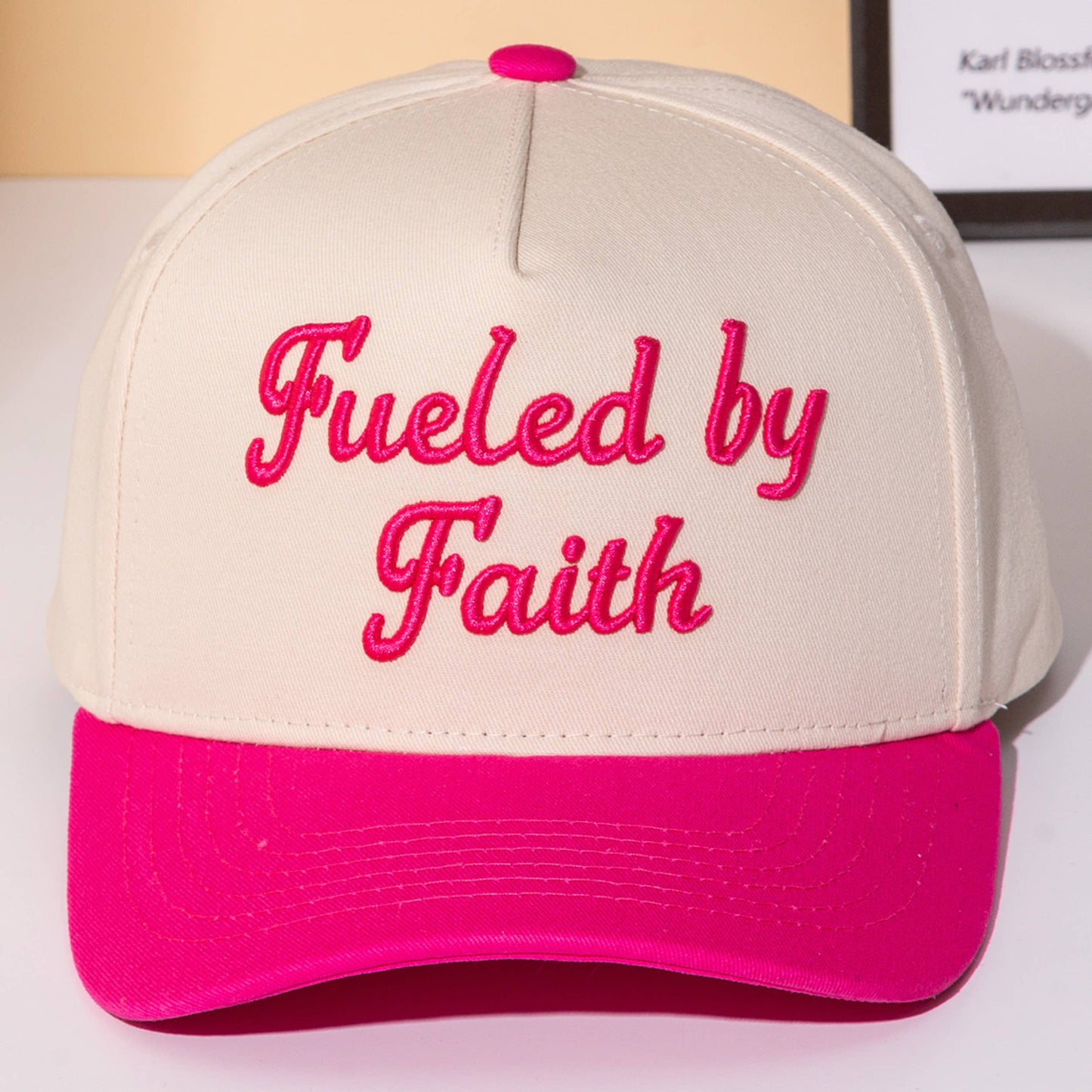 Fueled By Faith Embroidered Letter Two Tone Trucker Cap