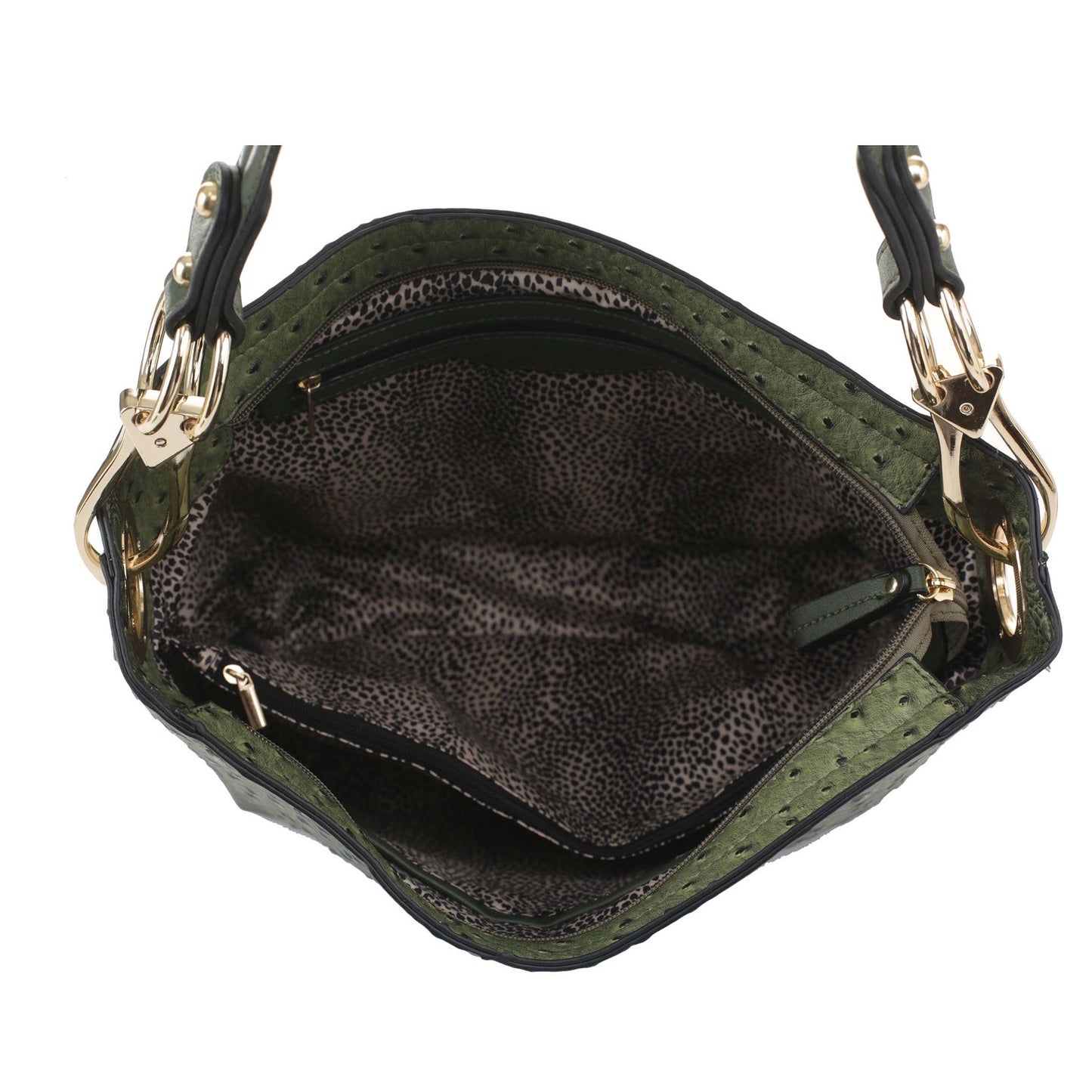 Ostrich & Croc Embossed Hobo Set w/ Wallet