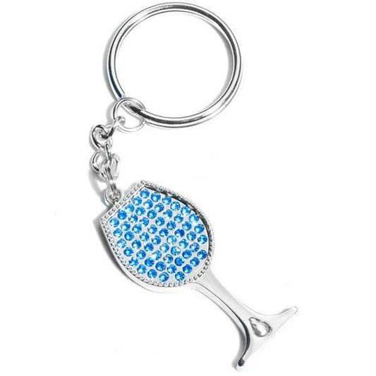Rhinestone Wine Keychain