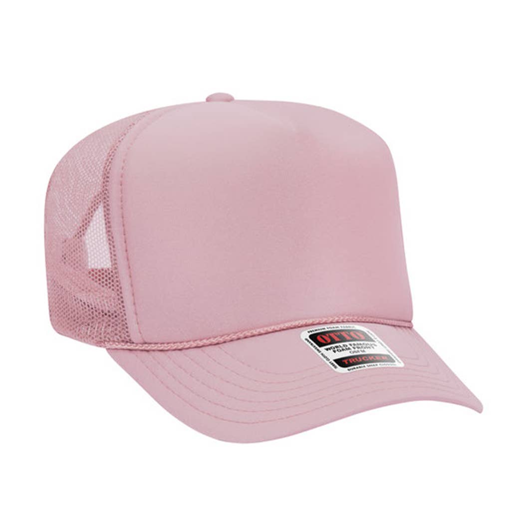 Solid Color OTTO 5-Panel Foam Mesh Back Trucker Hat