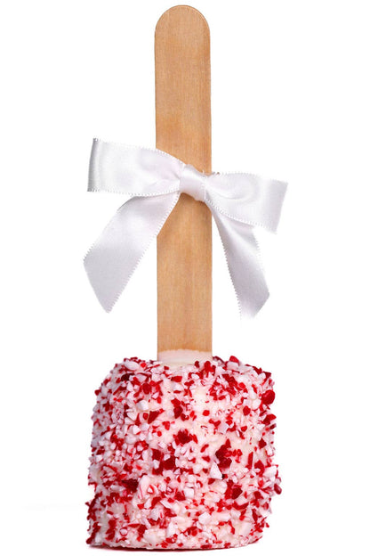 White Chocolate Covered Candy Cane Marshmallow