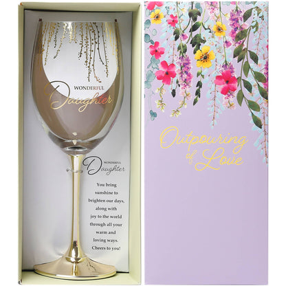 Daughter - Gift Boxed 19 oz Crystal Wine Glass
