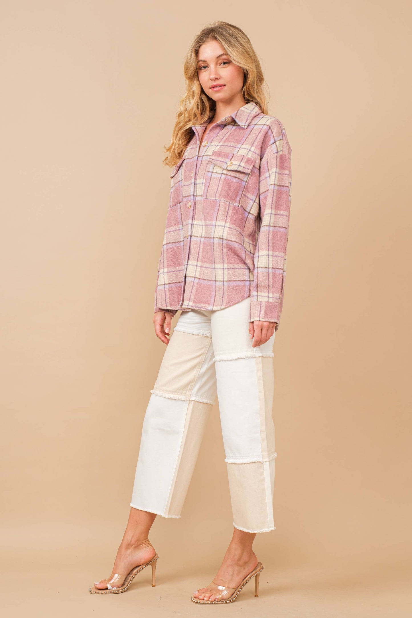 Plaid Button Up Chest Jacket