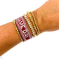 Burgundy Maroon Game Day Embroidered Bracelet