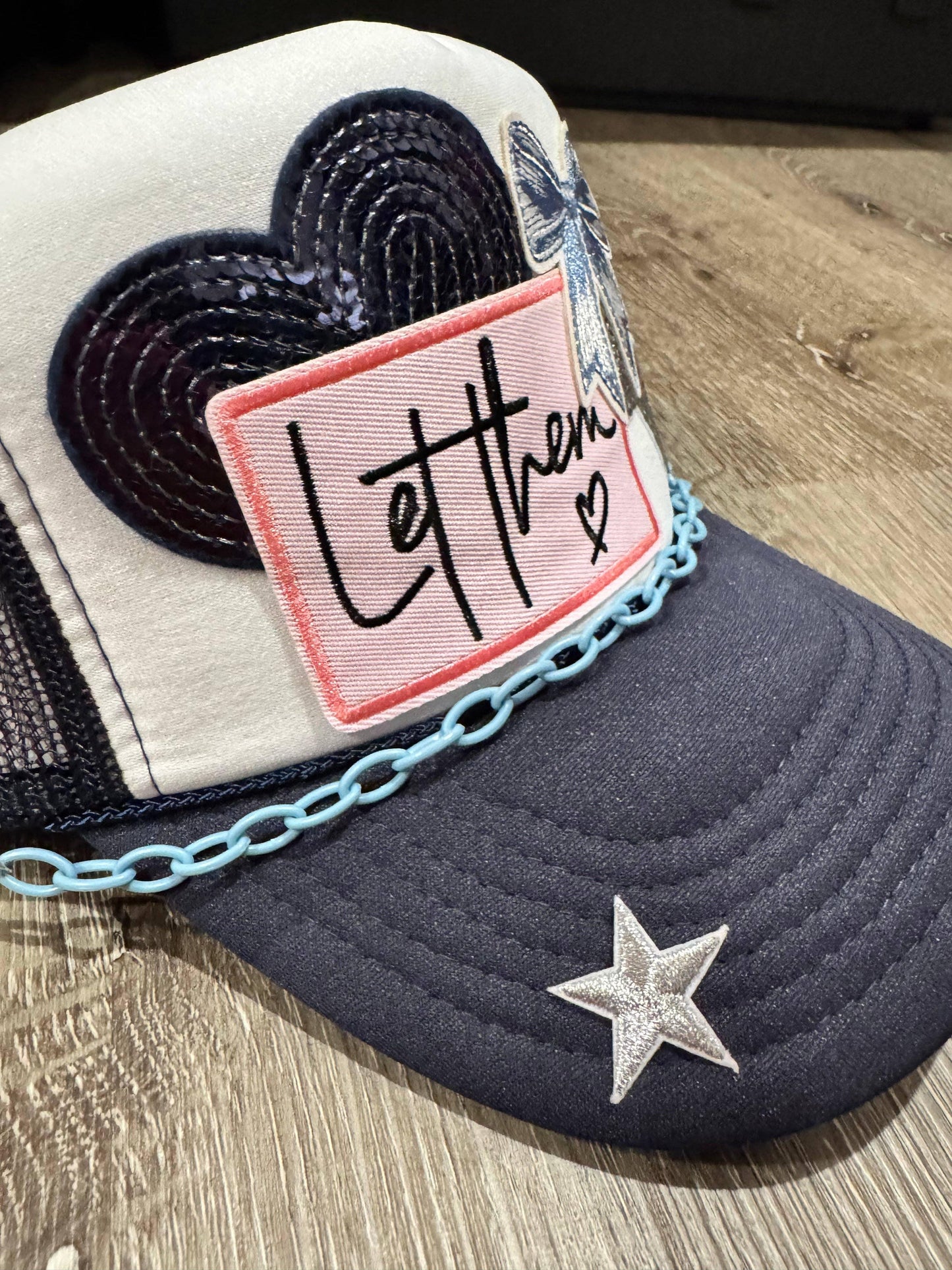 Let Them Bow Navy Trucker Hat - Southern Sassy Boutique