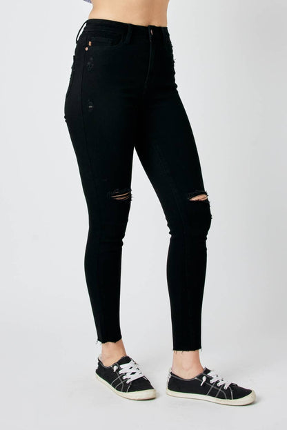 HW Heavy Destroy Raw Hem Skinny