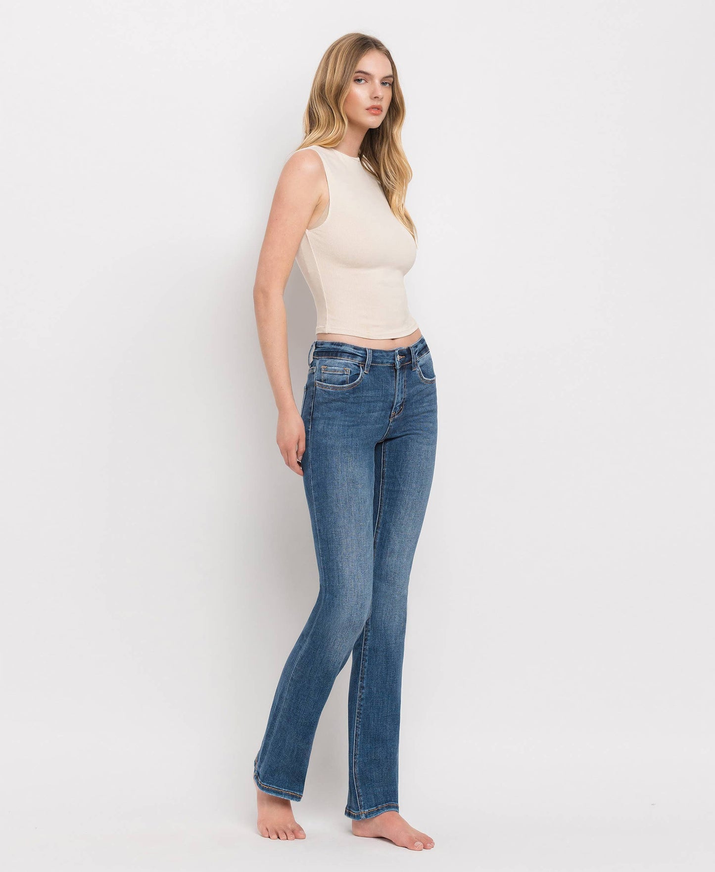 MID RISE BOOTCUT JEANS LV1064 - Southern Sassy Boutique