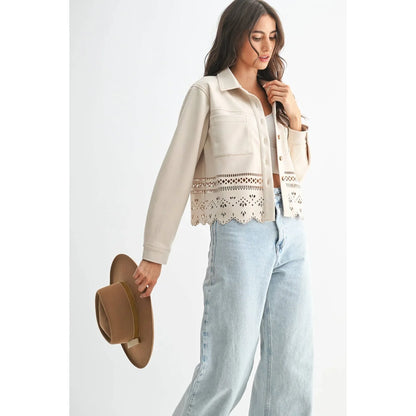 LASERCUT DETAILING JACKET - Southern Sassy Boutique