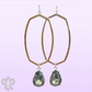 Hexagon and teardrop charm earring