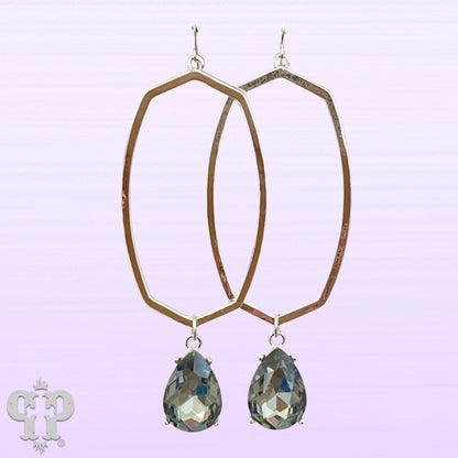 Hexagon and teardrop charm earring - Southern Sassy Boutique
