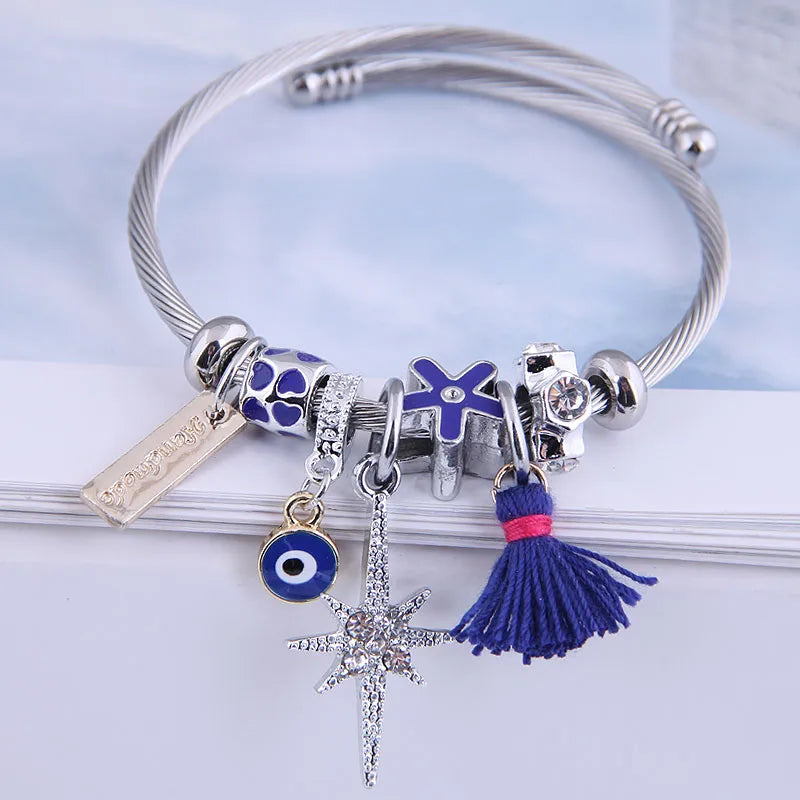 Stainless Steel Alloy Eye Electroplated Novelty Bracelet