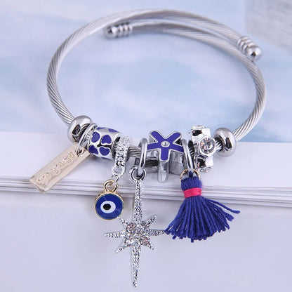 Stainless Steel Alloy Eye Electroplated Novelty Bracelet