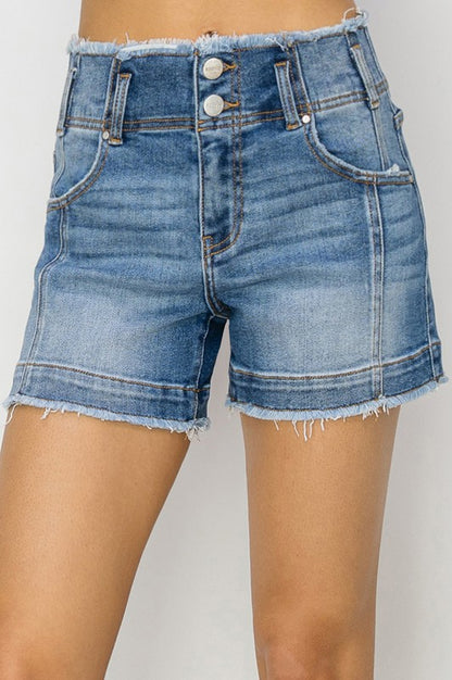 High Rise Seam Detailed Shorts