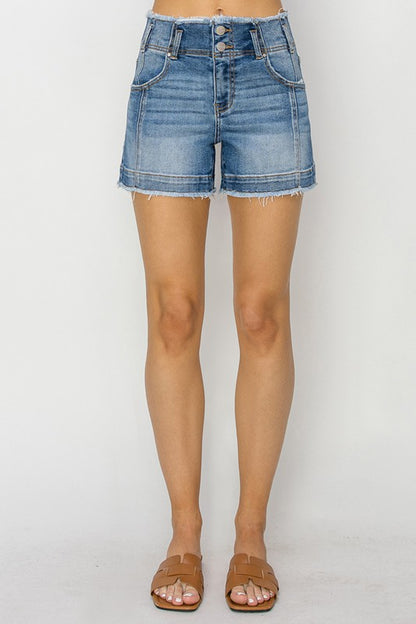 High Rise Seam Detailed Shorts