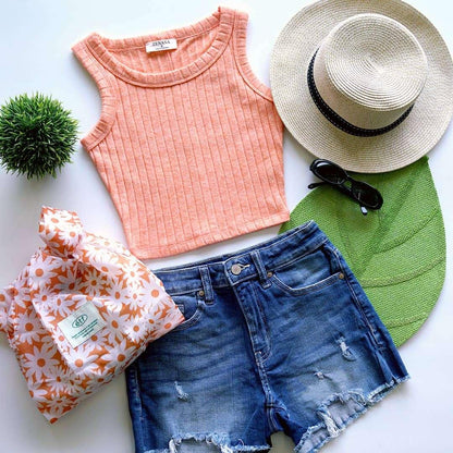 ` SI-25603 Ribbed Sleeveless Crop Tank Top - Southern Sassy Boutique