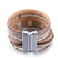Boho Arrow Leather Bracelet with Magnetic Clasp