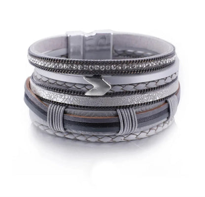 Boho Arrow Leather Bracelet with Magnetic Clasp - Southern Sassy Boutique