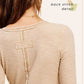 Ribbed Henley Neck Stitched Fitted Long Sleeve Top
