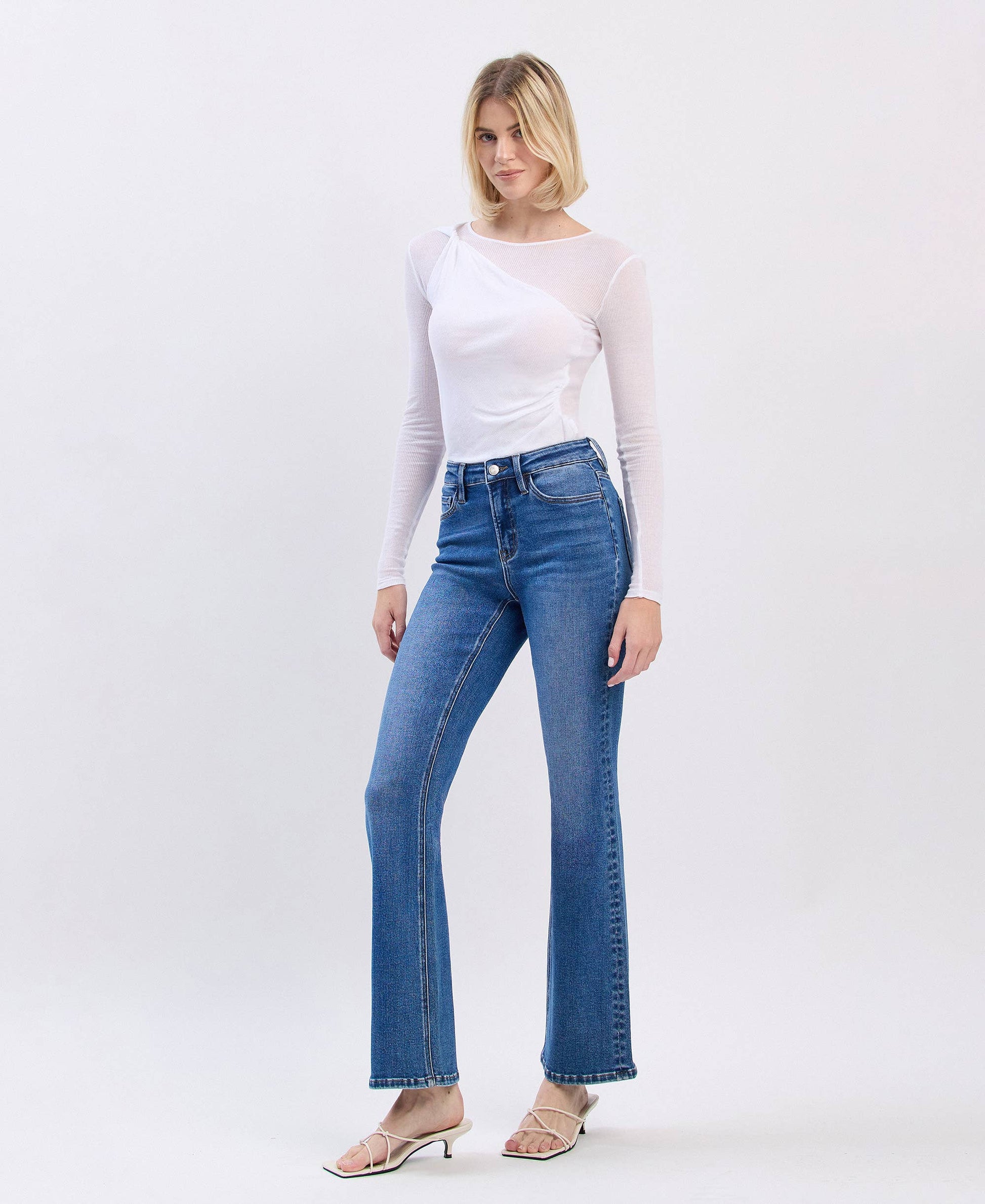 HIGH RISE FULL LENGTH BOOTCUT JEANS - Southern Sassy Boutique