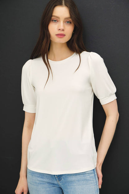 BAMBOO/MODAL ULTRA SOFT VOLUME SLEEVE BASIC TOP