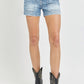 High Rise Patched Front Pocket Shorts