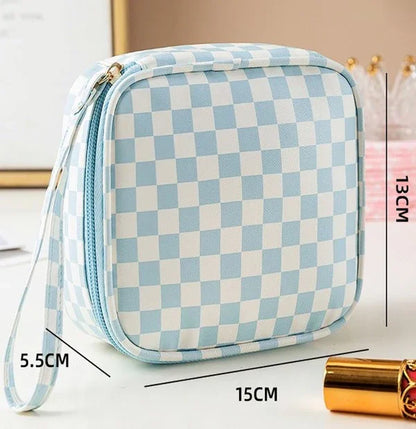 Checker Cosmetic Makeup Travel Pouch - Southern Sassy Boutique