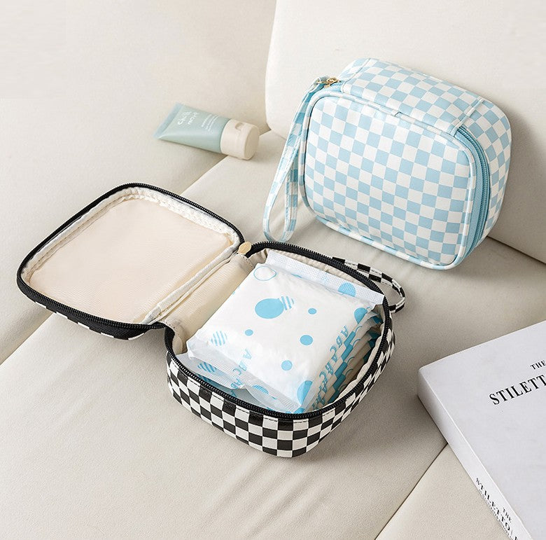 Checker Cosmetic Makeup Travel Pouch