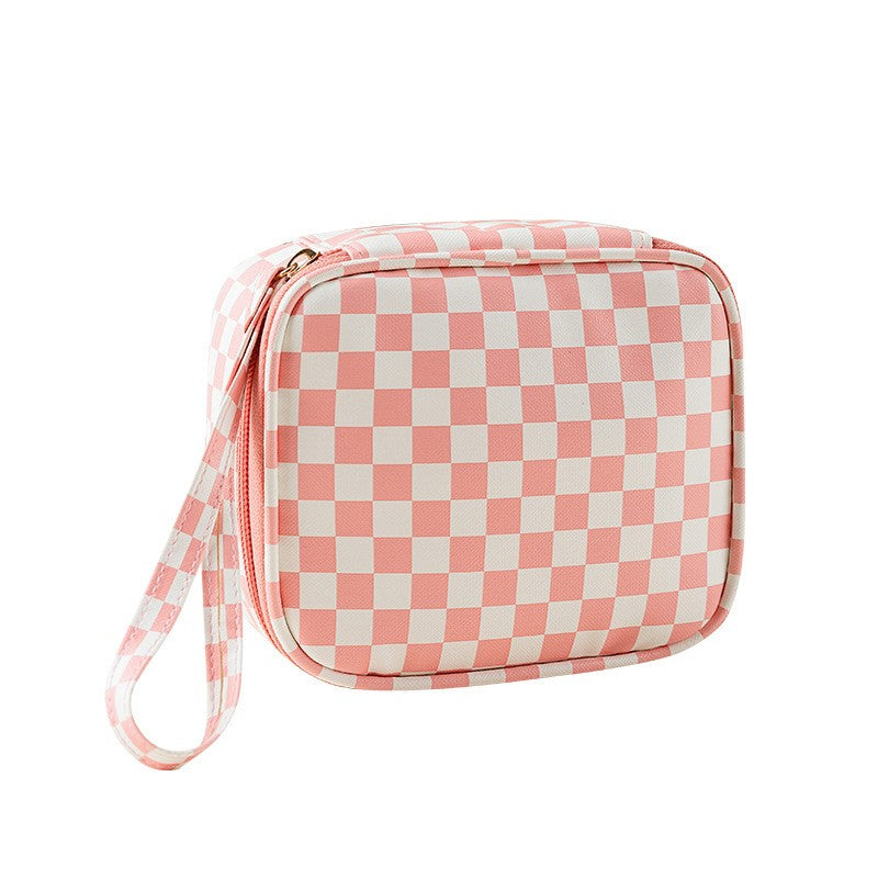 Checker Cosmetic Makeup Travel Pouch