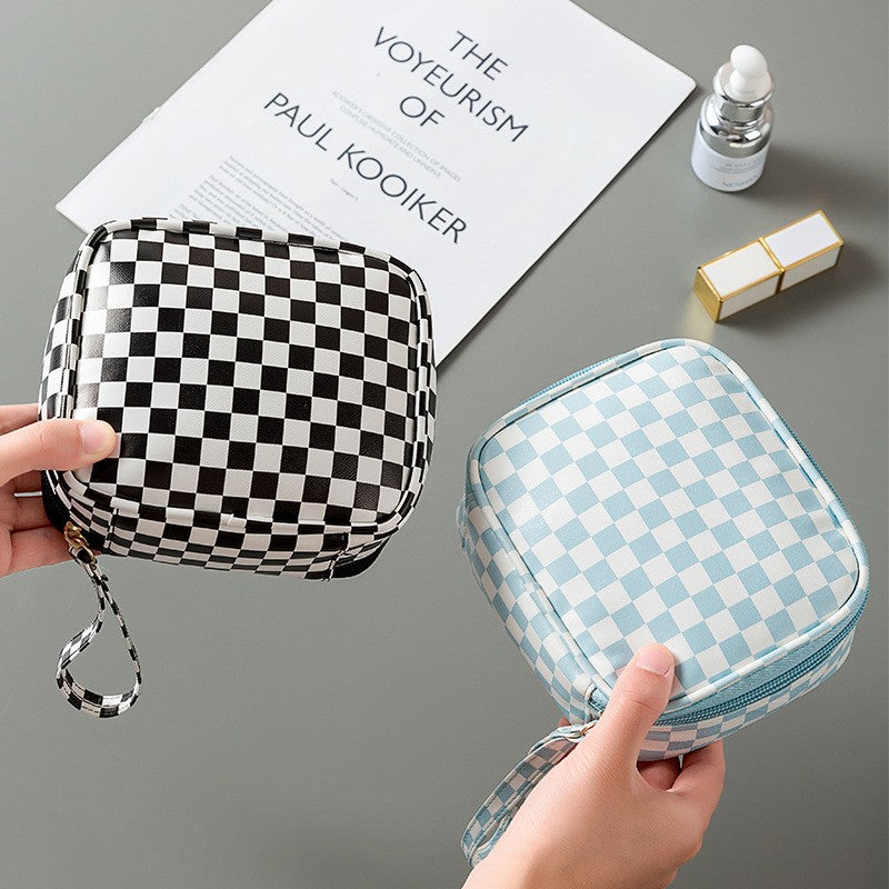 Checker Cosmetic Makeup Travel Pouch