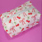 Cherry's and Bows Cosmetic Travel Pouch