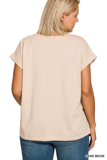 Curvy Relaxed Fit Cotton Round Neck Tee