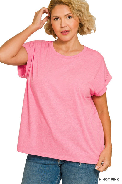 Curvy Relaxed Fit Cotton Round Neck Tee