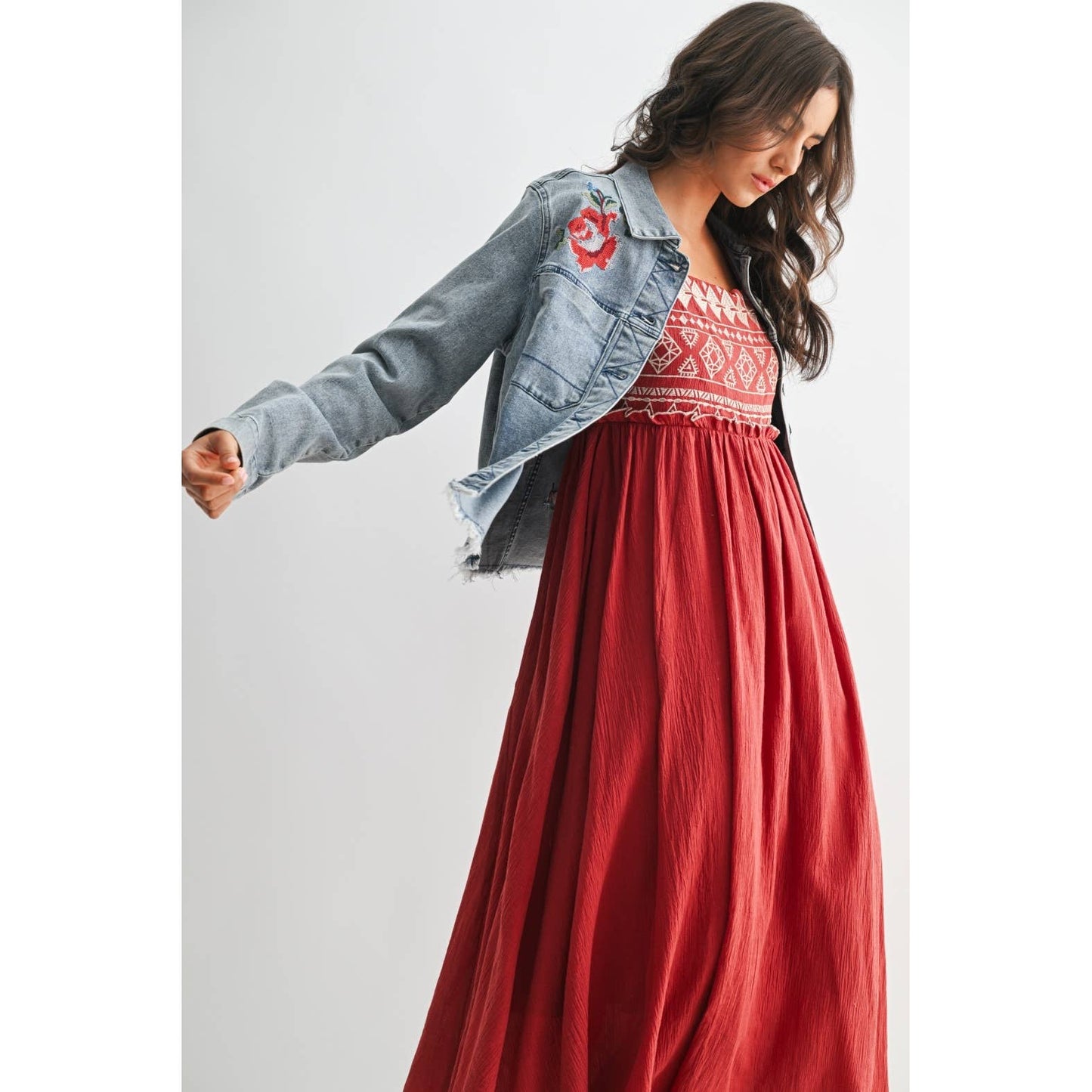 STYLISH EMBROIDERED DENIM JACKET