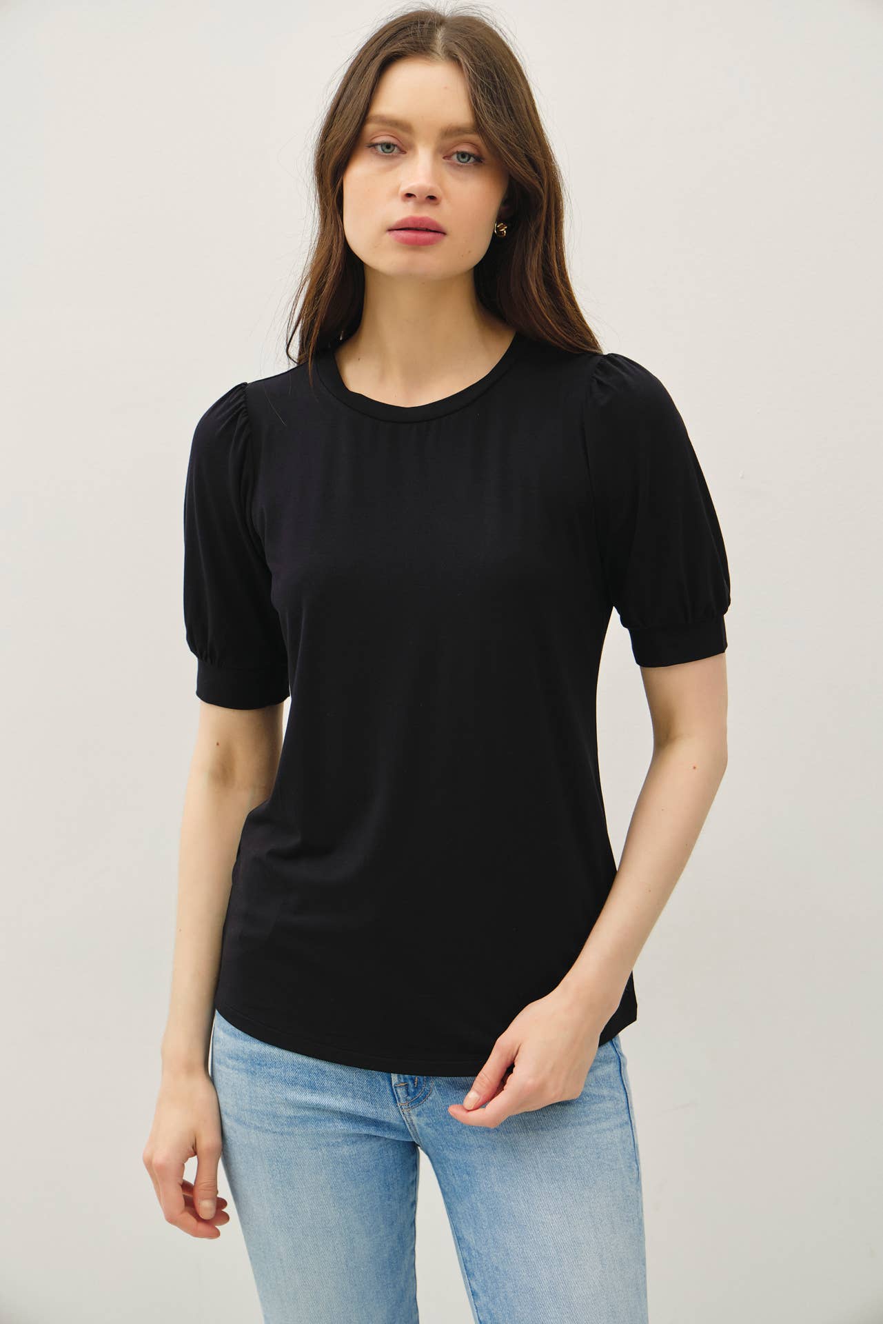 BAMBOO/MODAL ULTRA SOFT VOLUME SLEEVE BASIC TOP