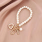 Pearl Bow & Heart Bag Charm Keychains