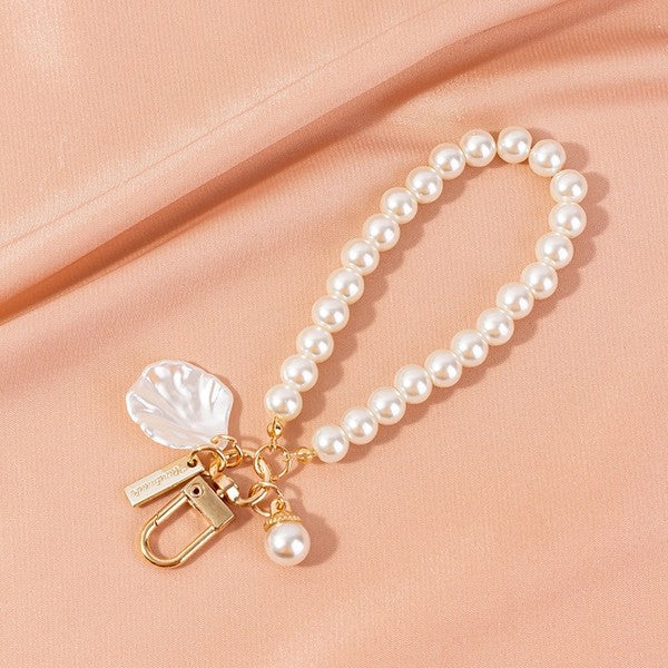 Pearl Bow & Heart Bag Charm Keychains