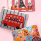 London Bus- Flower- Paris- Seed Bead Coin Pouch