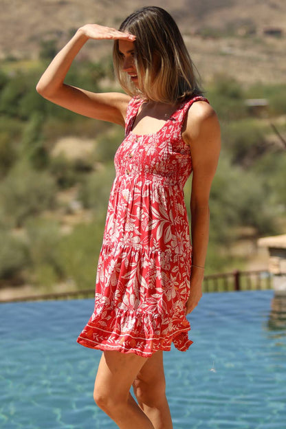 Smoked Bust Printed floral Sundress