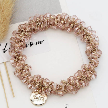 Beaded Faux Pearl Hair Tie Bracelet for Women