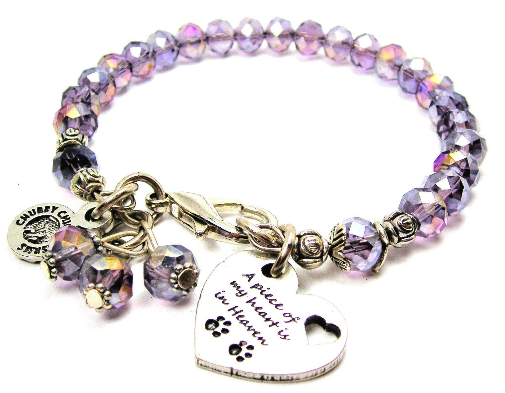 A Piece of My Heart is in Heaven Crystal Bracelet pet loss - Southern Sassy Boutique