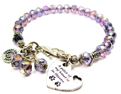 A Piece of My Heart is in Heaven Crystal Bracelet pet loss - Southern Sassy Boutique